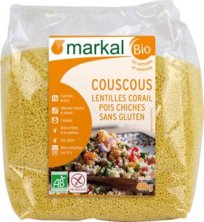 Markal Couscous koraalrode linzen kikkerwten zonder gluten bio 400g - 1090